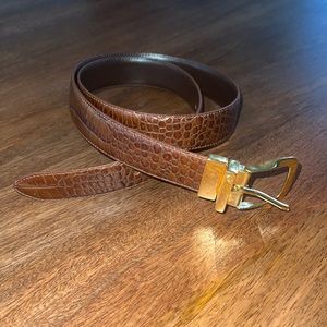 Lauren Ralph Lauren Alligator Pressed Belt
